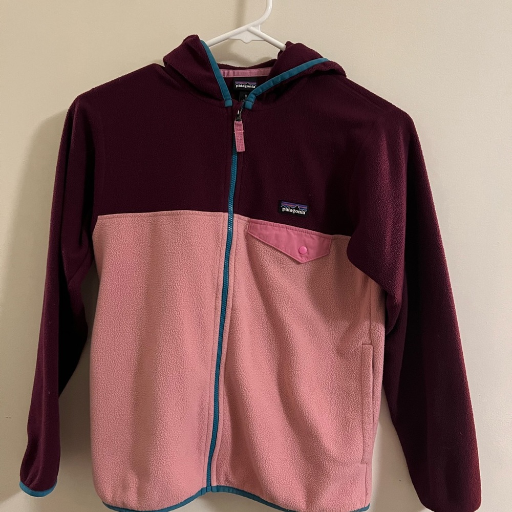 Patagonia kids Micro D Snap T fleece jacket, size medium